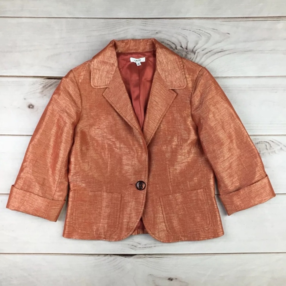 Cache Linen Metallic Linen Blazer Jacket - image 1